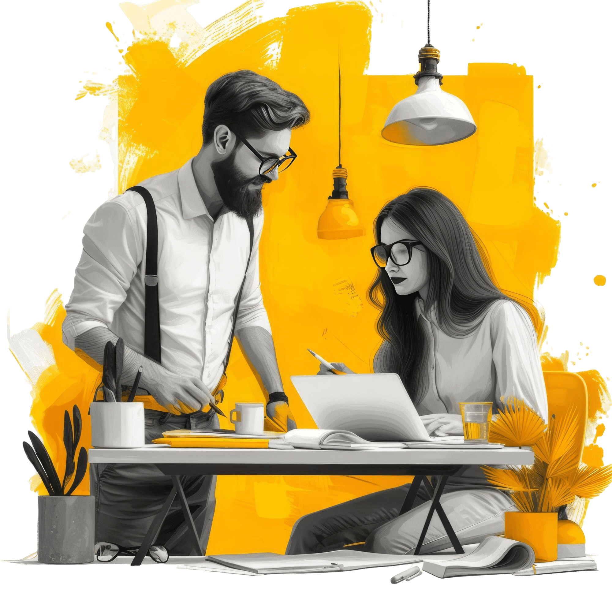 illustration team work business work